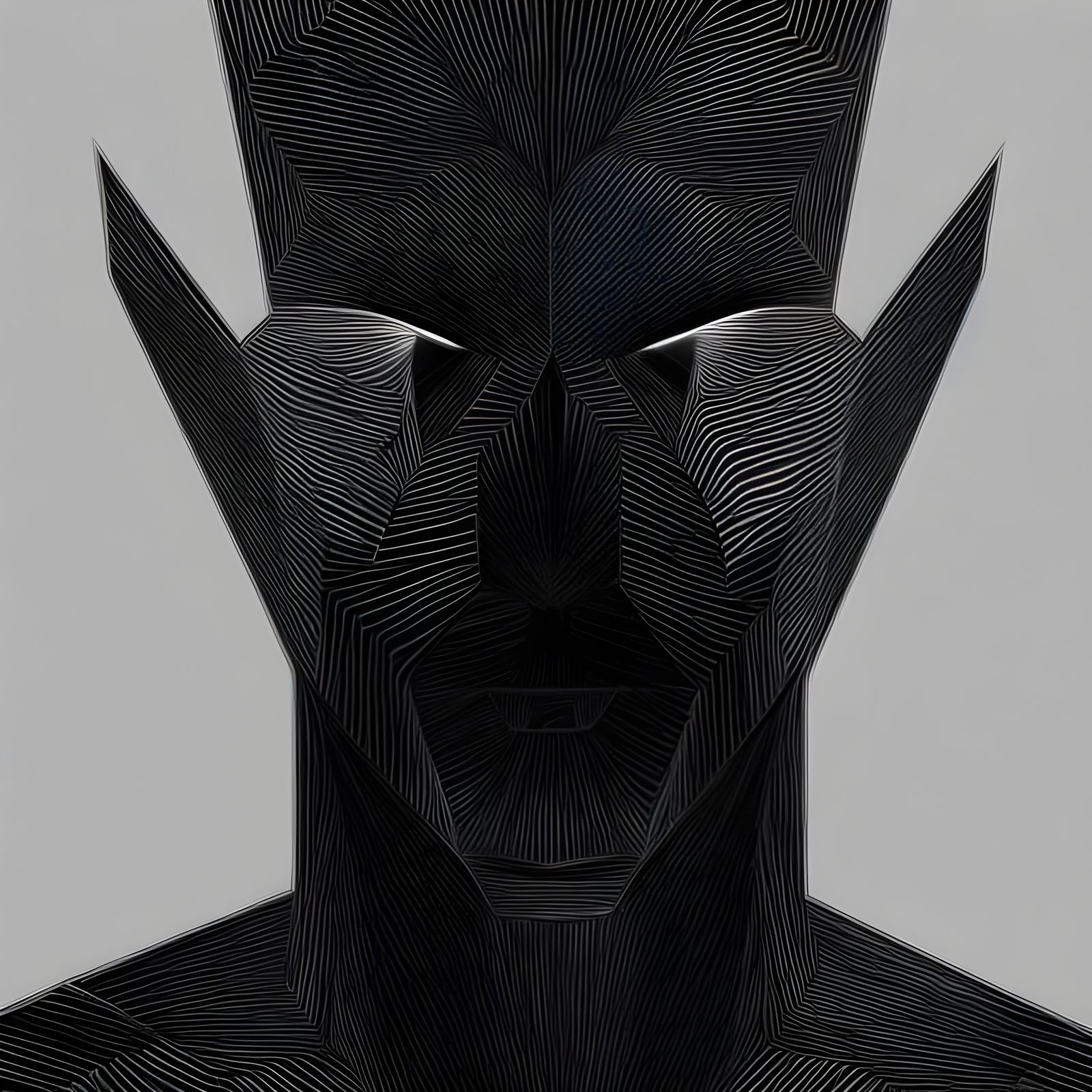 Vantablack Demon Portrait in Fantasycore Style