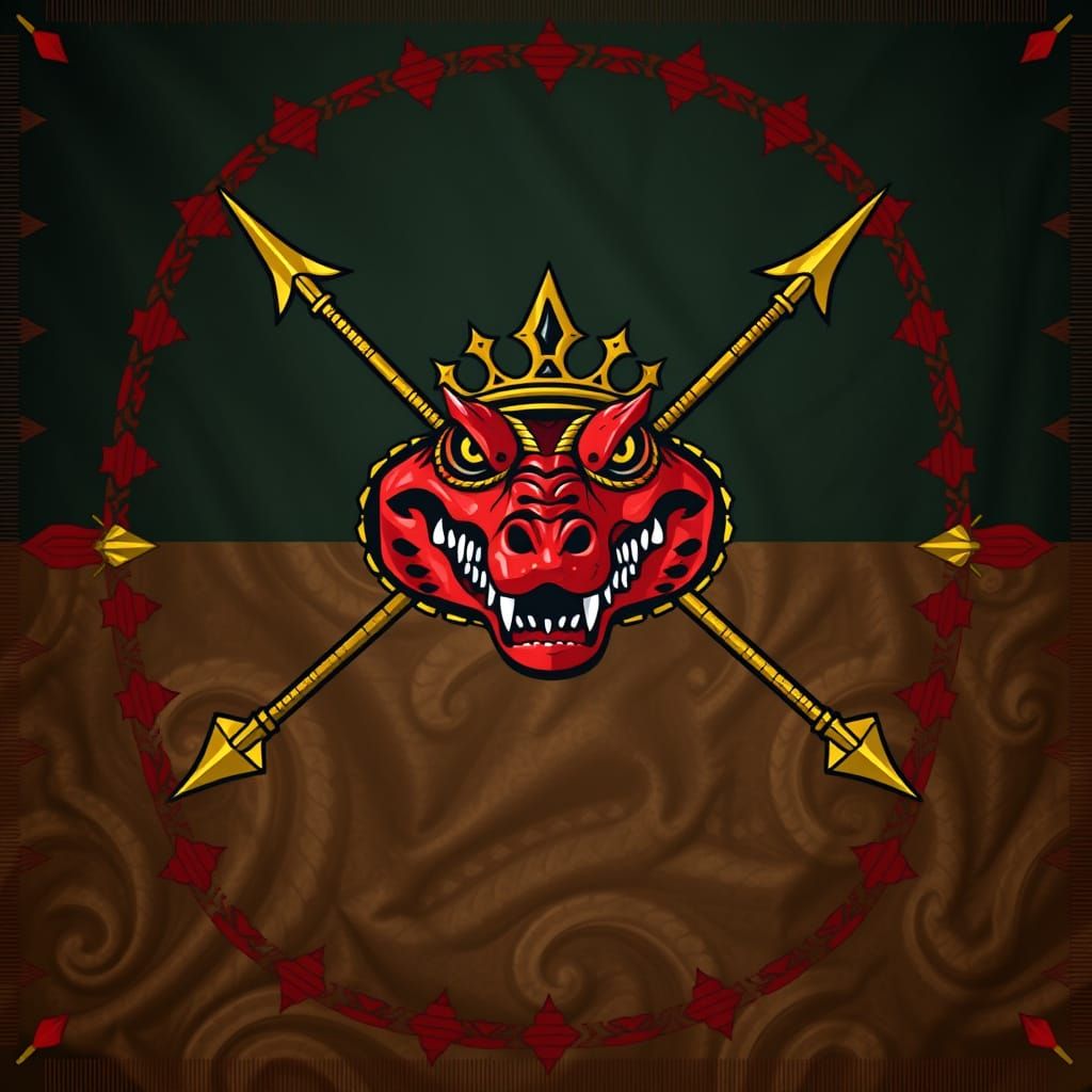 Majestic Flag of Tashur Empire in Fantasy Art Style