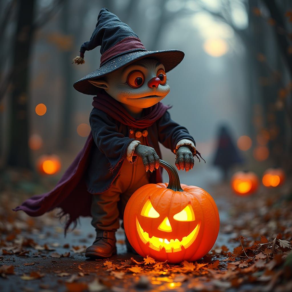 Twisted Trick-or-Treat Halloween Scene