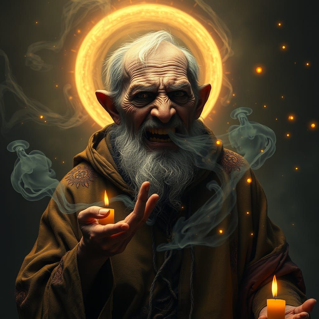 Warlock Conjured by Flickering Candlelight