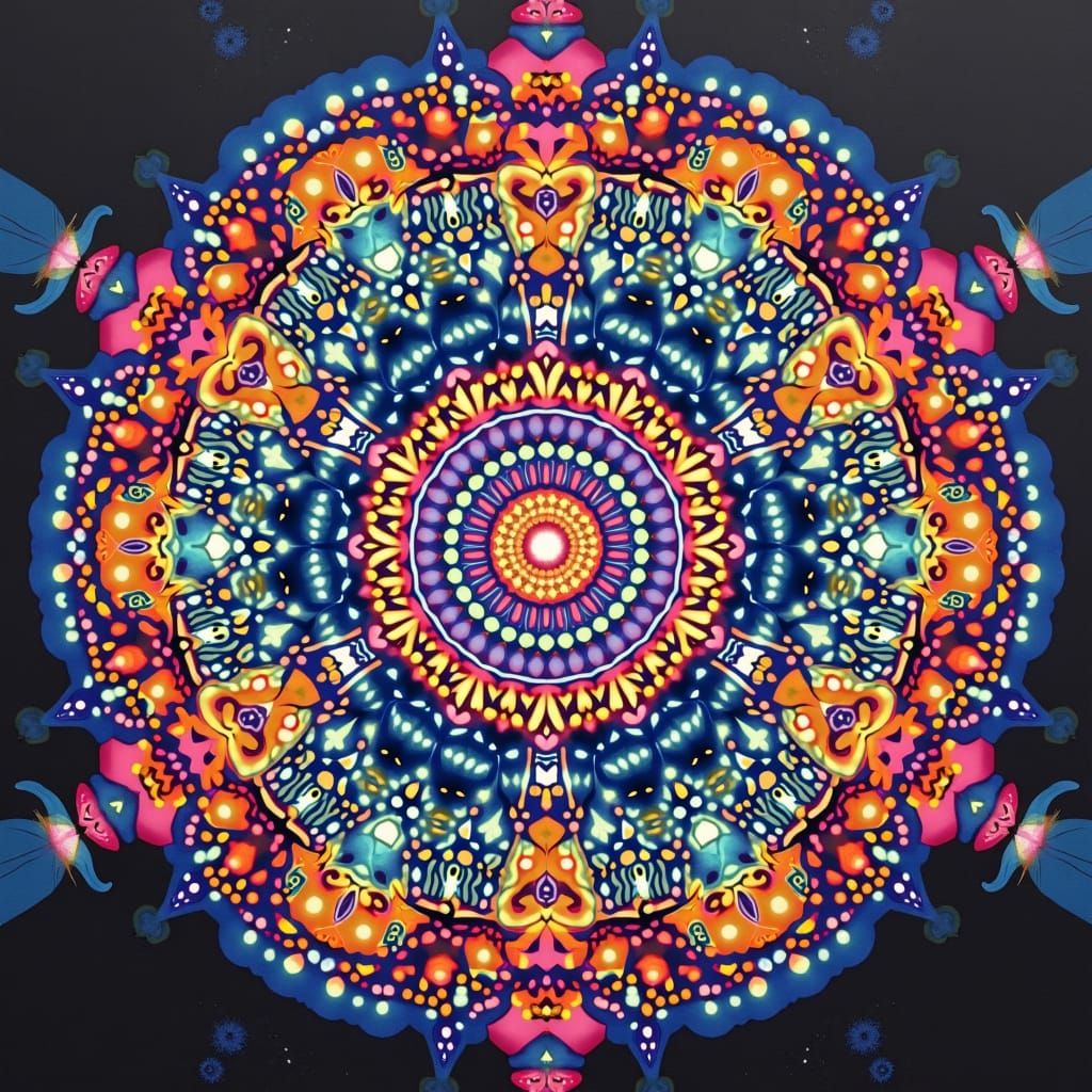 Psychedelic Geometry Fusion: Hallucination and Optical Art