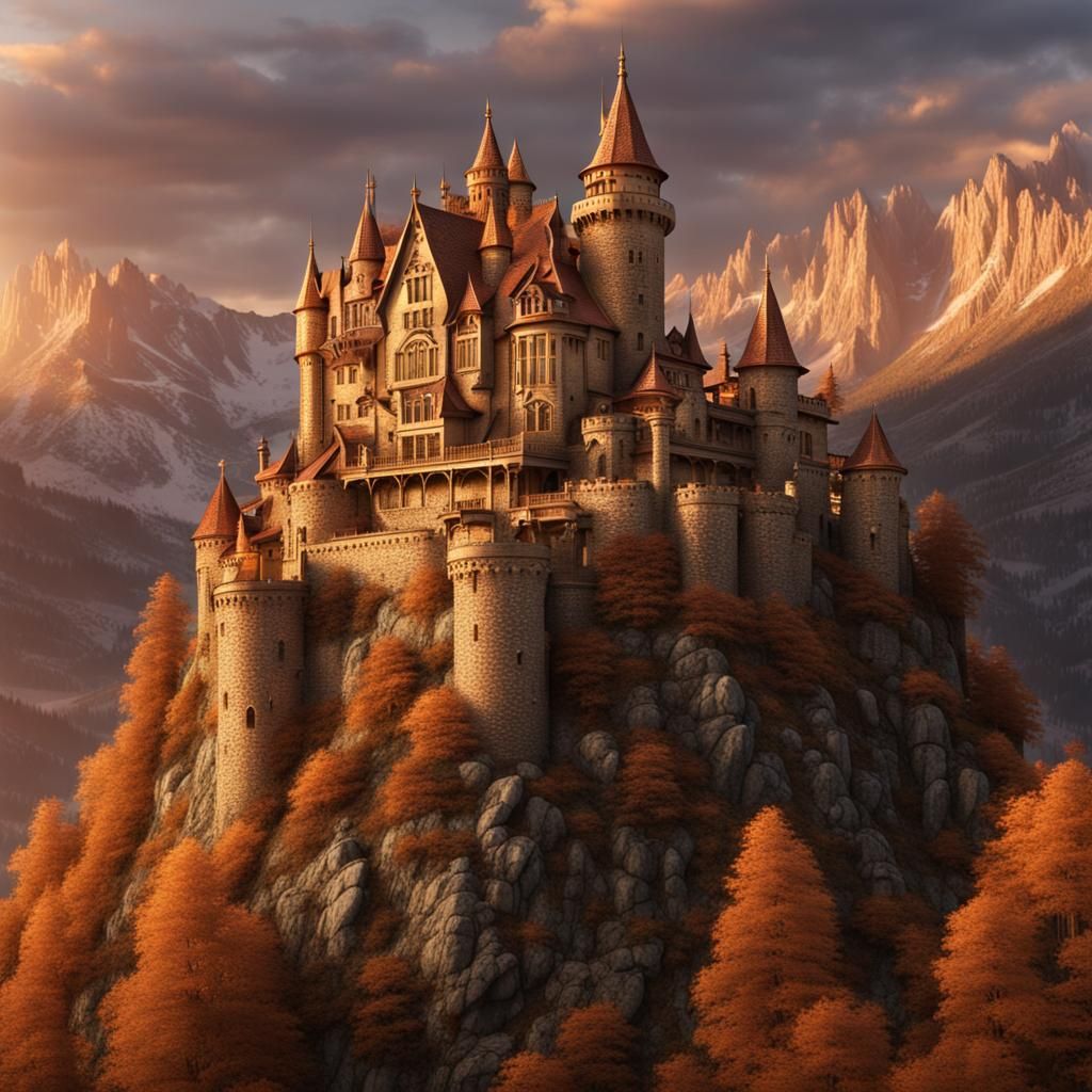 Magnificent Bronze Castle at Golden Hour
