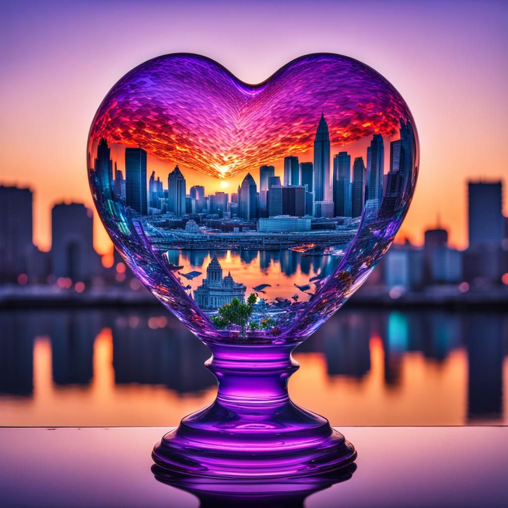 City in Glass Heart: Cinematic Digital Art
