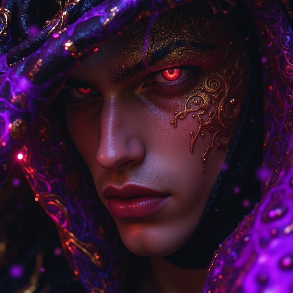 Satureya: Androgynous Being in Ornate Attire