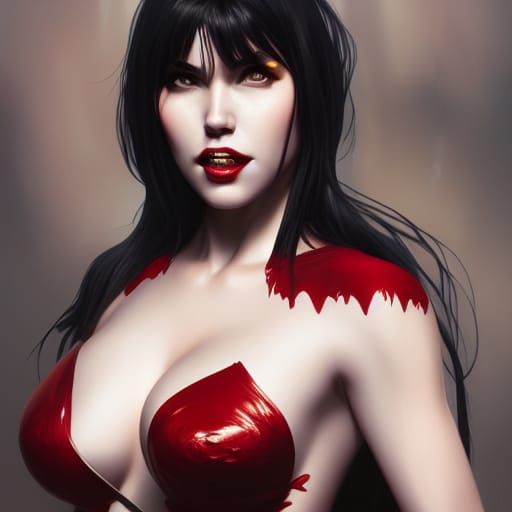 Vampirella Portrait in Hyperdetailed Style
