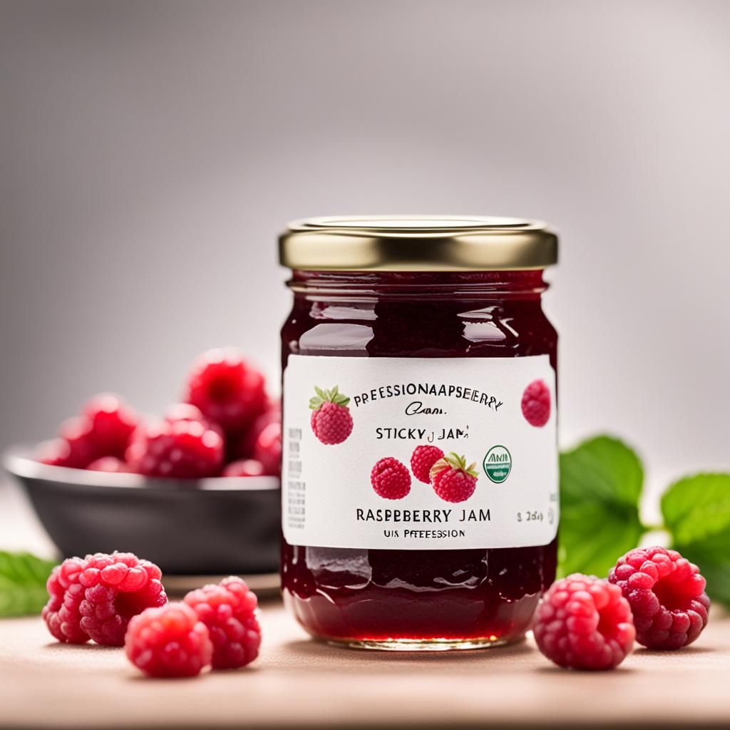 Jar of Sticky Raspberry Jam: Professional Photography