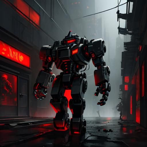 Dystopian Lego Cityscape with Robotic Patrols as Comic Art