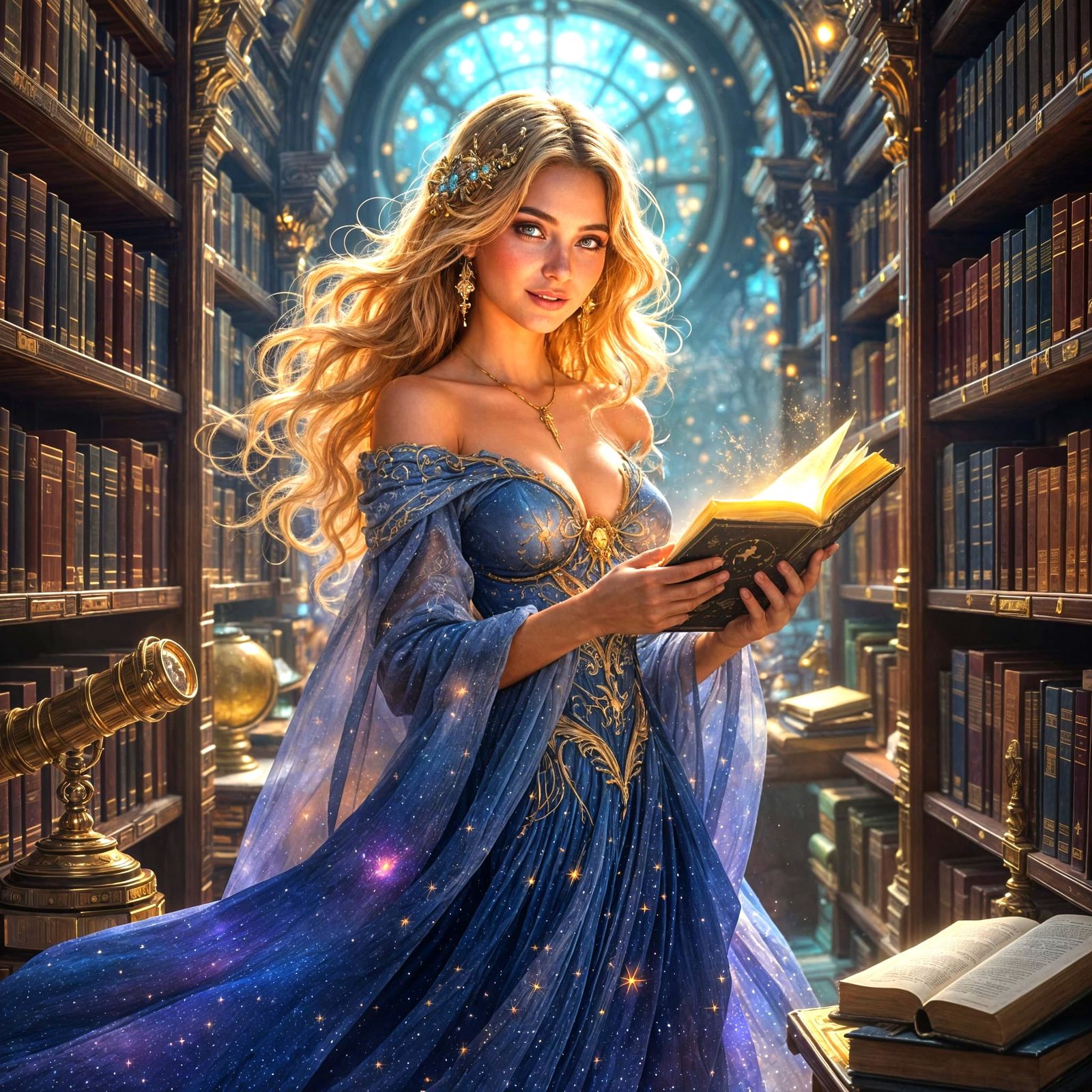 Celestial Librarian in Hyper-Fantasy Library