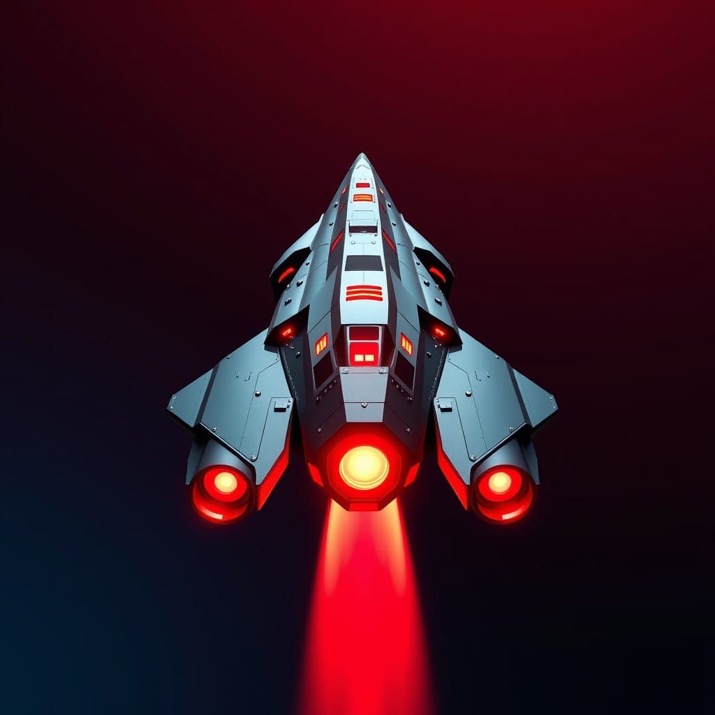 Sleek, Futuristic Martian Rocket Soars Through Space