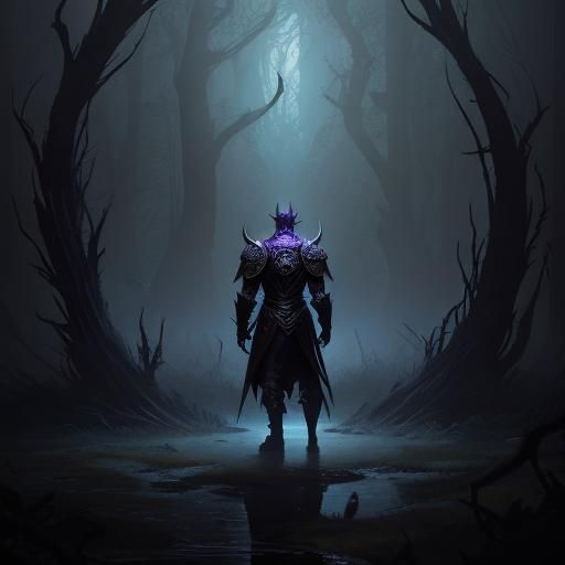 Mysterious Figure at Mystical Door: Dark Fantasy Art