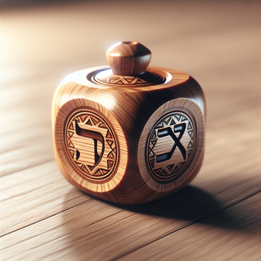 Realistic Render of a Wooden Dreidel