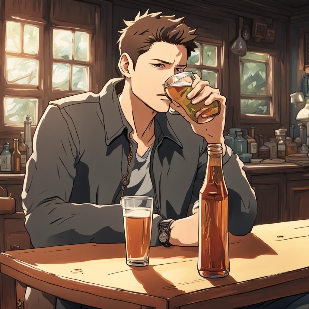 Dean Winchester in Studio Ghibli Anime Style