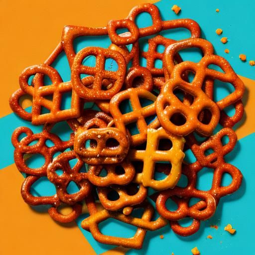 Abstract Art: Detailed Pretzels in Complementary Colors