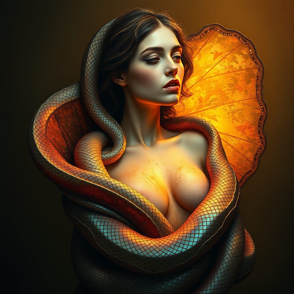 Surreal Metamorphosis: Serpentine Skin Shedding