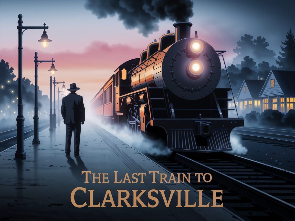 Nostalgic Steam Train Chugs Through Quaint Town at Dusk