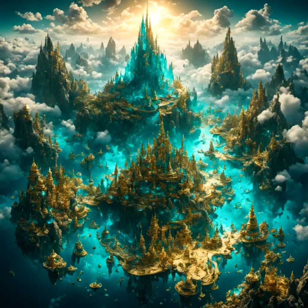 Hyperrealistic Vision of Heaven as Digital Art