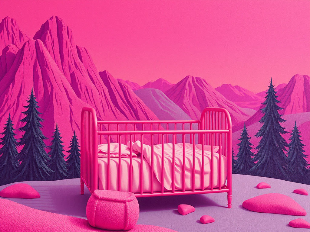 Crib Maneuver: Ultraminimalist Matte Painting in Amber and M...