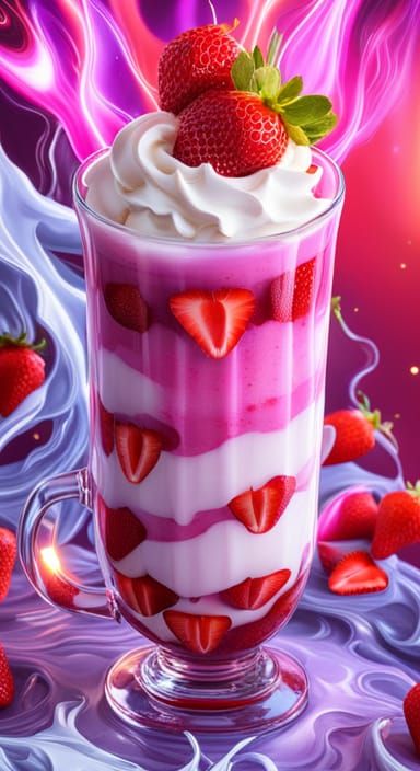 Strawberry Milkshake Sundae in Unreal Engine 5