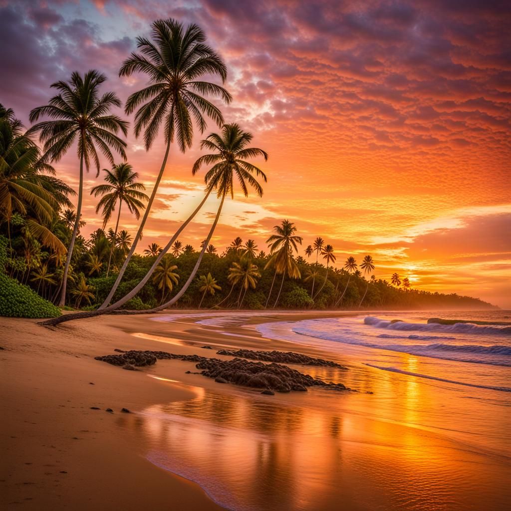 Breathtaking Sunset Over Poneloya Beach, Nicaragua