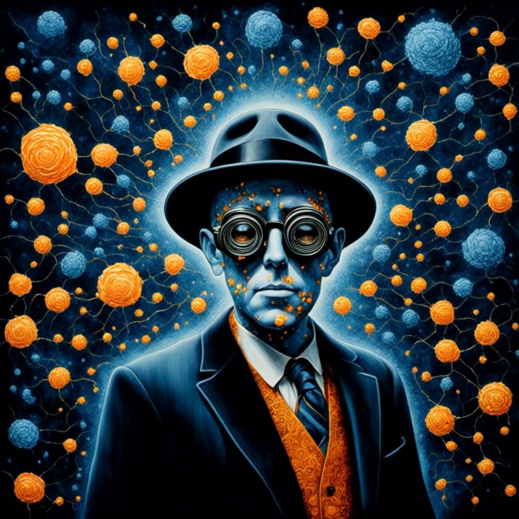 Surreal Sci-Fi Scene in Magritte Style