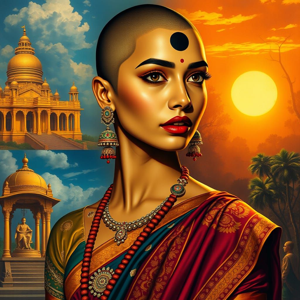 Confident Indian Woman in Royal Attire