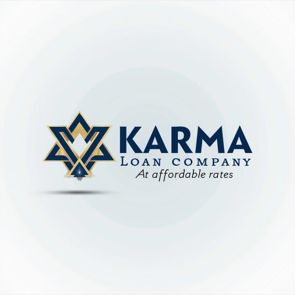 KARMA LOAN COMPANY Logo in Blue and Gold