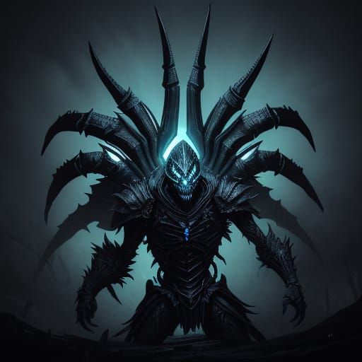 Mega Arachneon X in Obsidian Armor with Crimson Runes