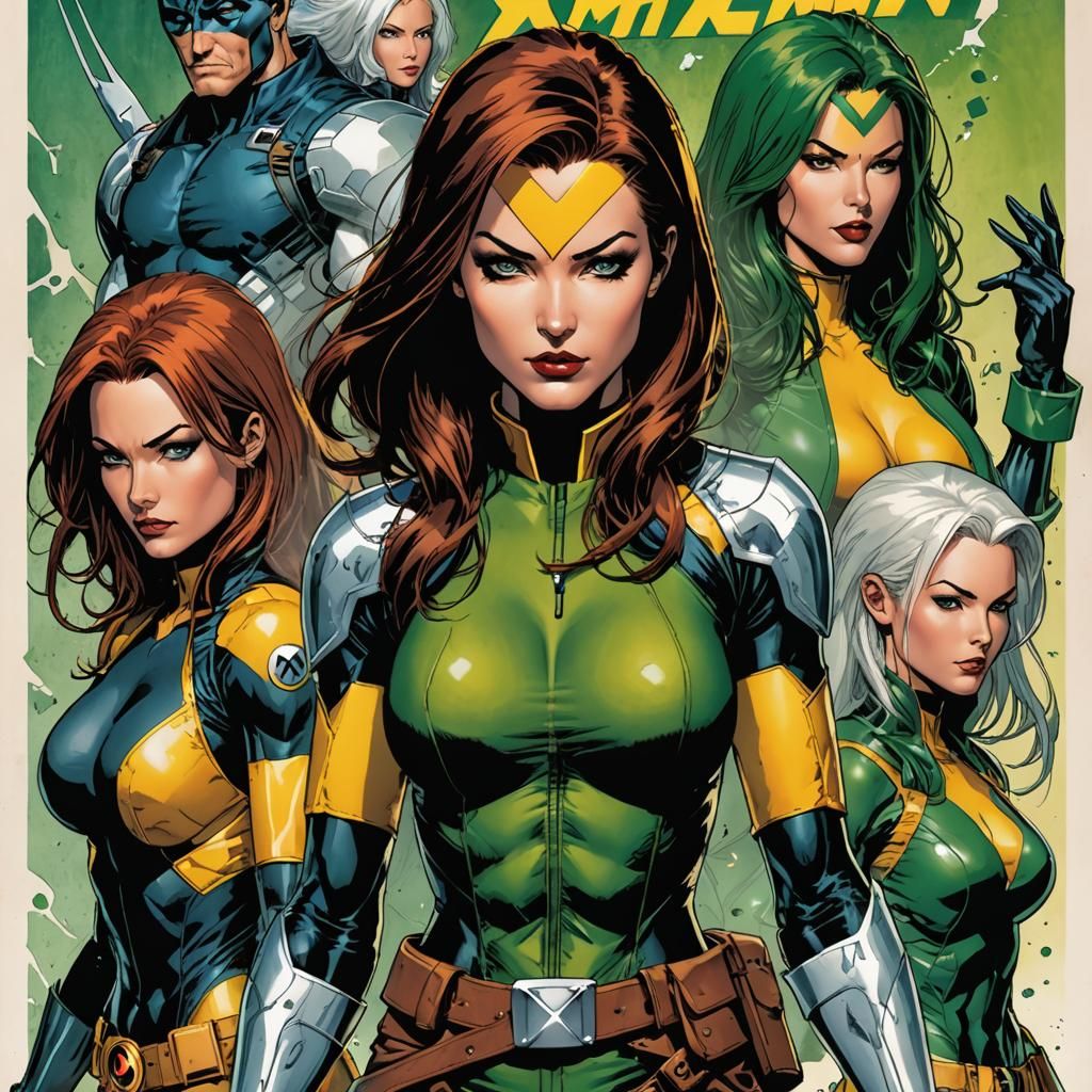Rogue X-Men Comic Book Cover Art
