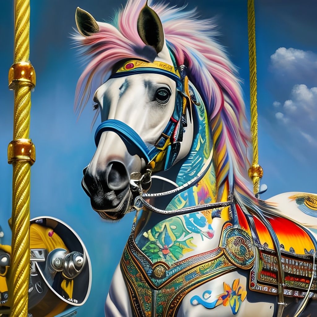 Rainbow Rebellion: A Punk Carousel Horse