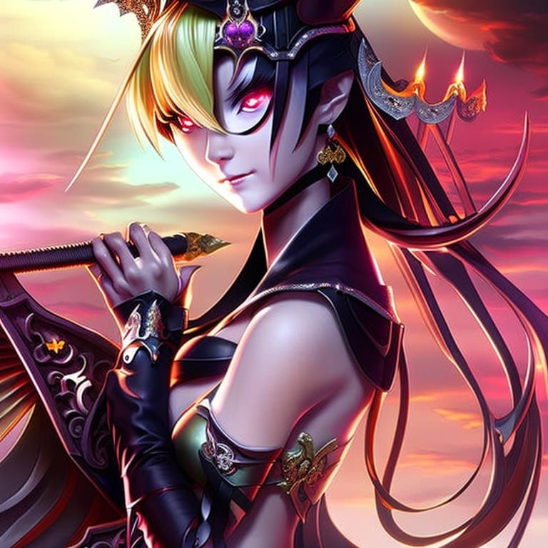 Anime Dream Girl Halloween Dark Concept Art