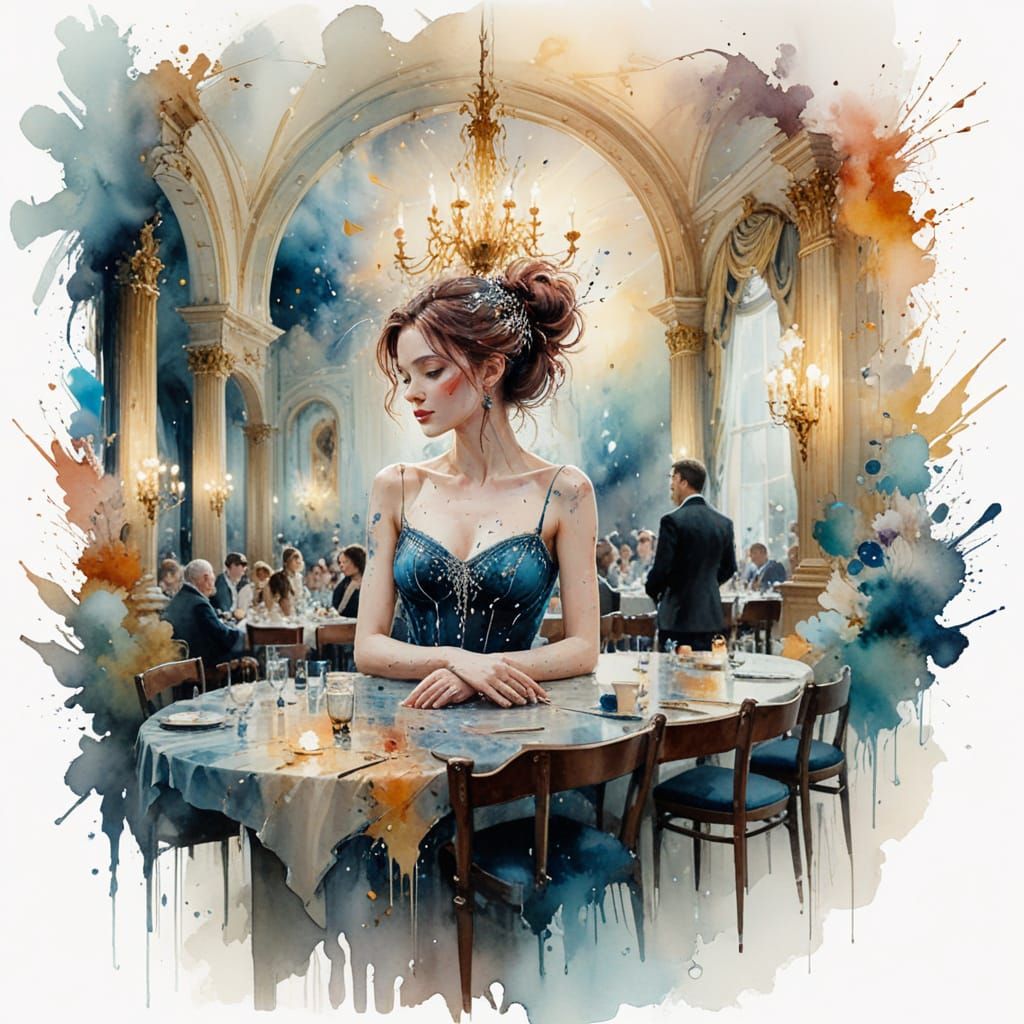 Whispers of Eternity in a Starlit Ballroom