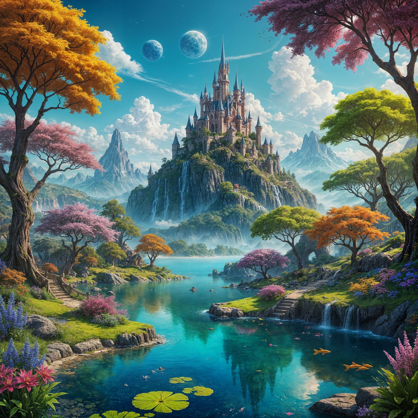 Enchanting Magical Landscape in Vivid Colors