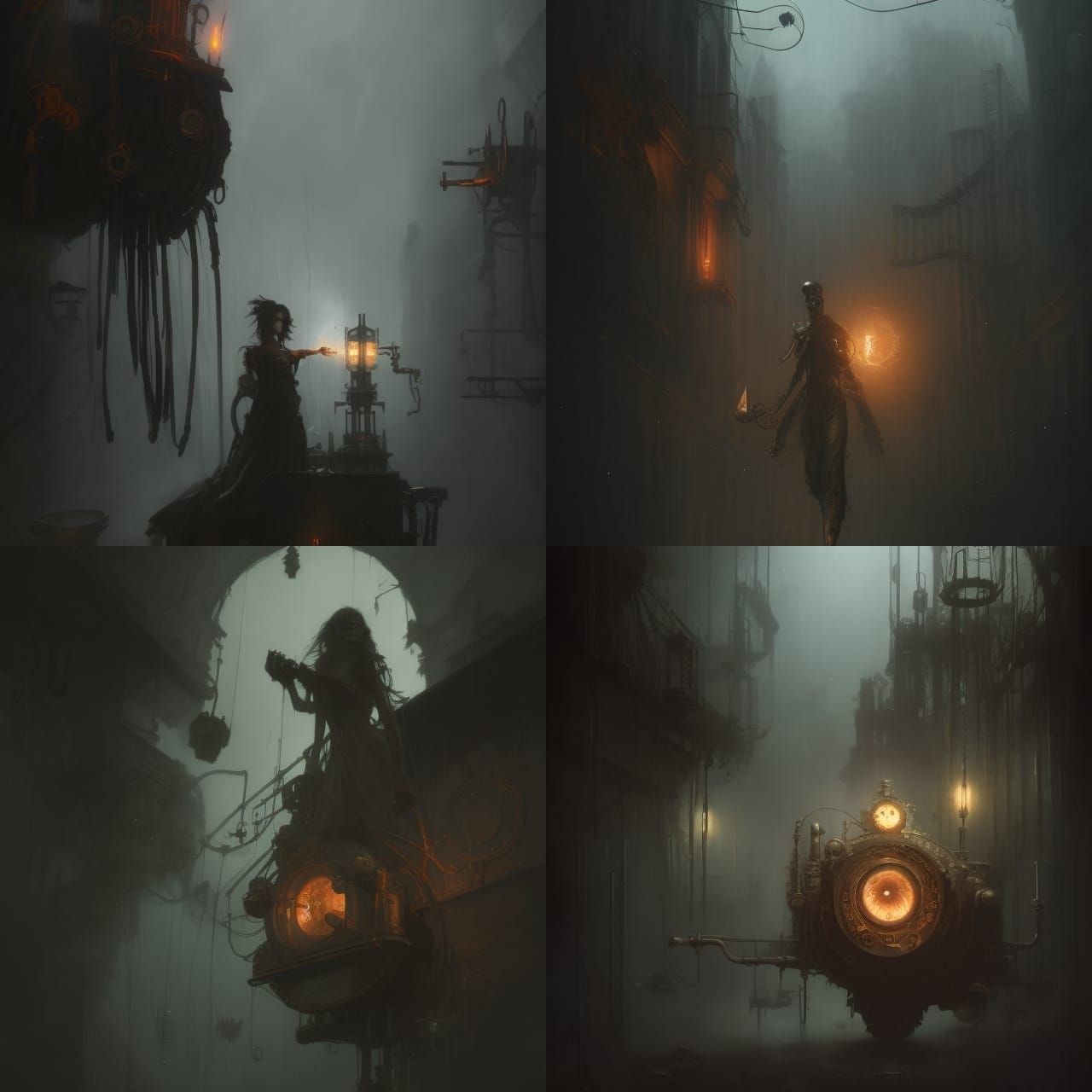 Sinister Madman in Rain: Dark Fantasy Art