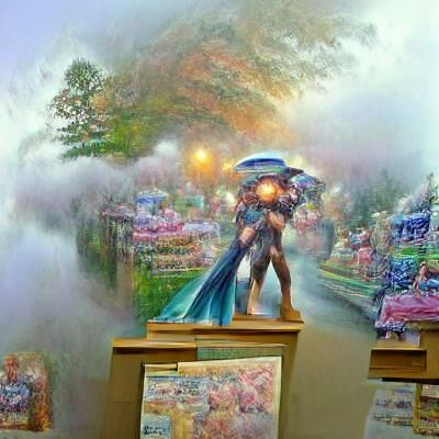 Anime Man in Ethereal Fantasy Landscape