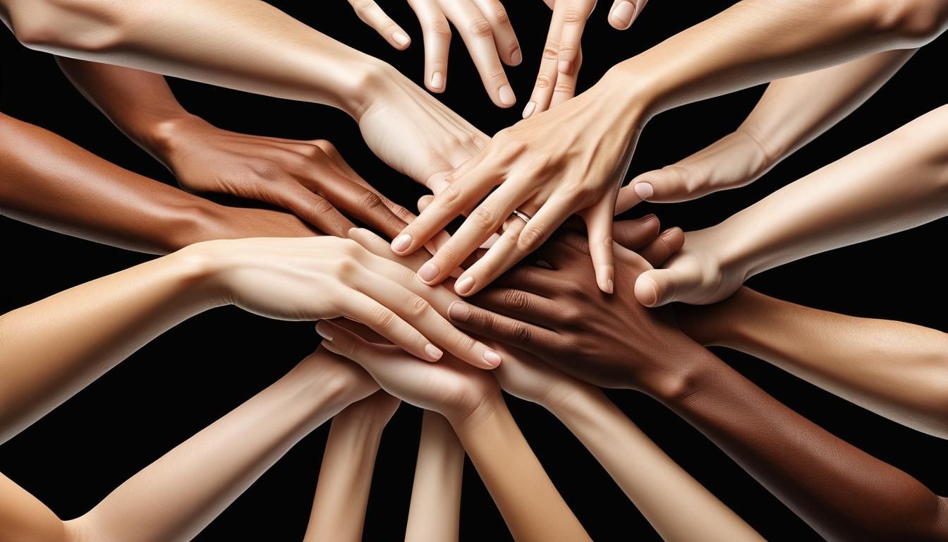 Interlocking Hands: A Photorealistic Desktop Theme