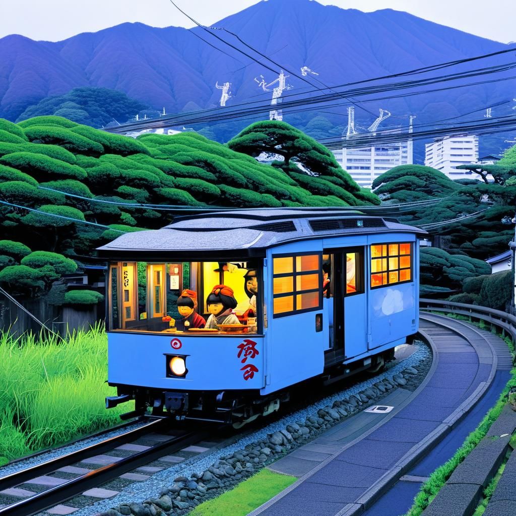 Classic Japanese Ukiyo-e Style Scene