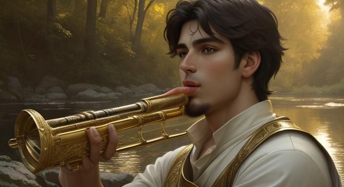 Pan Playing Flute in Neoclassical Style
