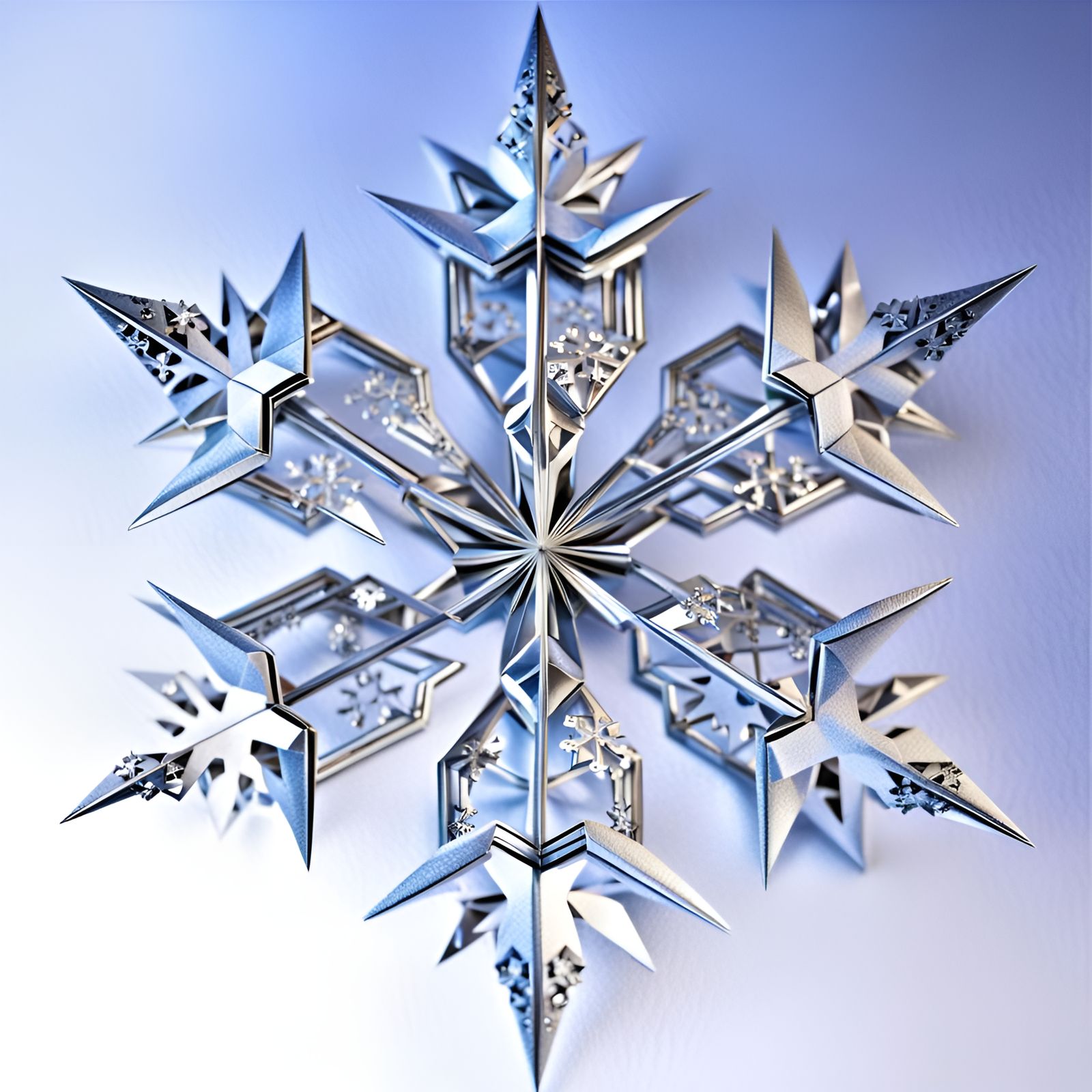 Silver Origami Snowflake