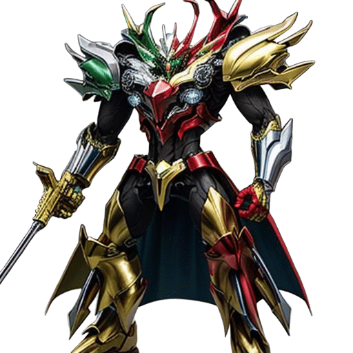 Abstract Image with Red, Green, Yellow, and Gold