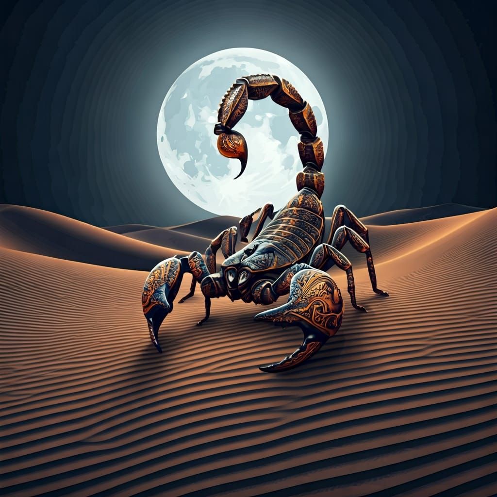 Sahara Scorpion Emerges in Abstract 3D Fractal Art