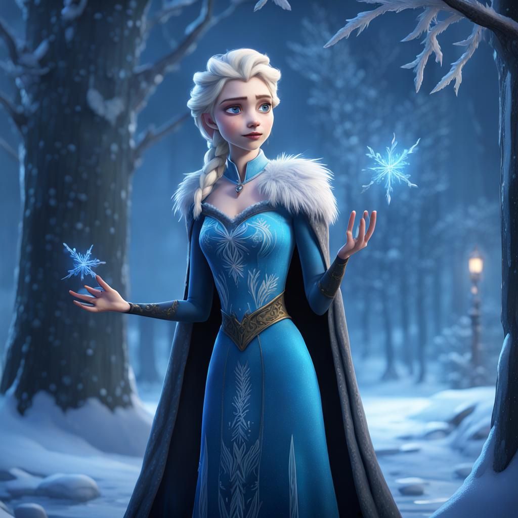 Elsa Bids Farewell to Jack Frost: Digital Painting