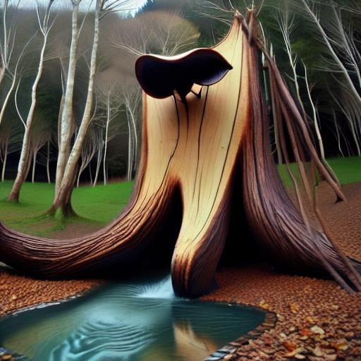 Emotive Potato Figure on Twisted Bridge