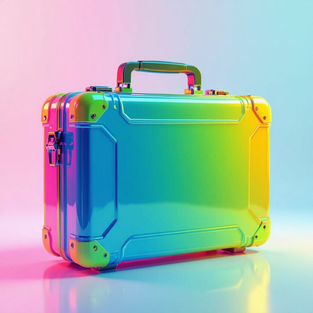 Vibrant Neon Plastic Briefcase in Futuristic Style