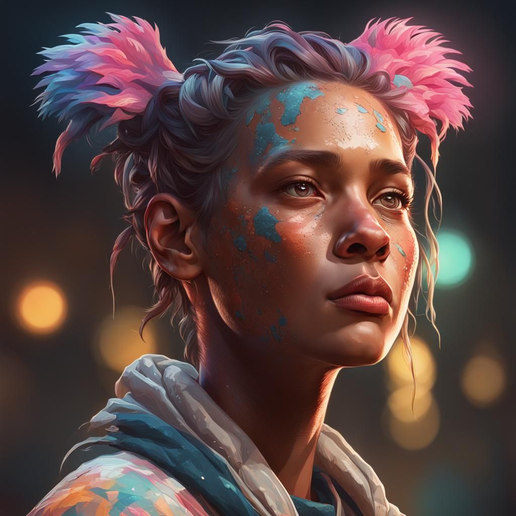 Detailed Animal Portrait in Art Nouveau Style