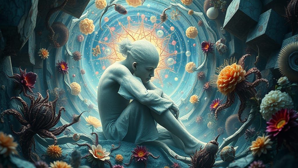 Enigmatic Figure in a Dreamlike Realm