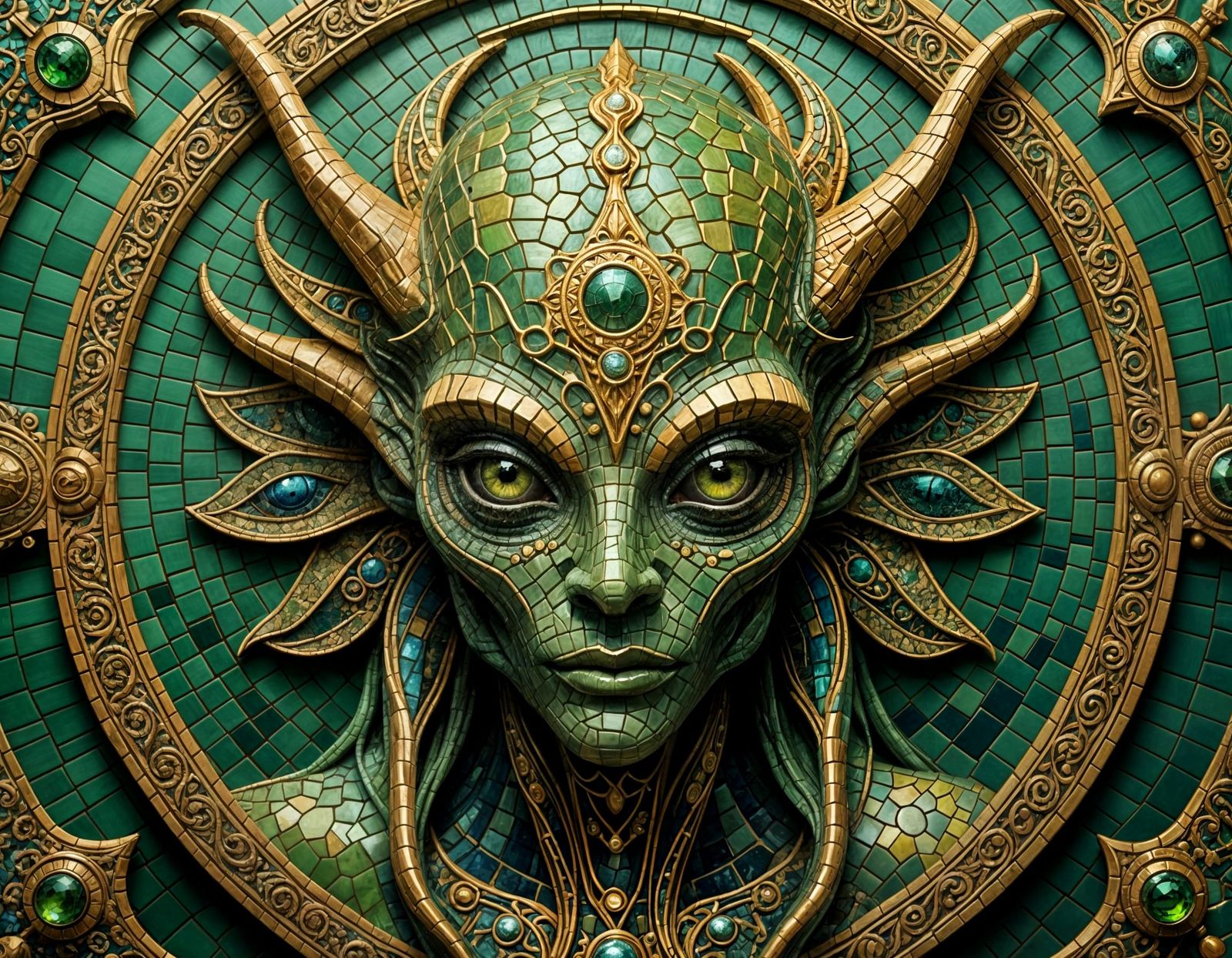 Mosaic Masterpiece of Ancient Alien God