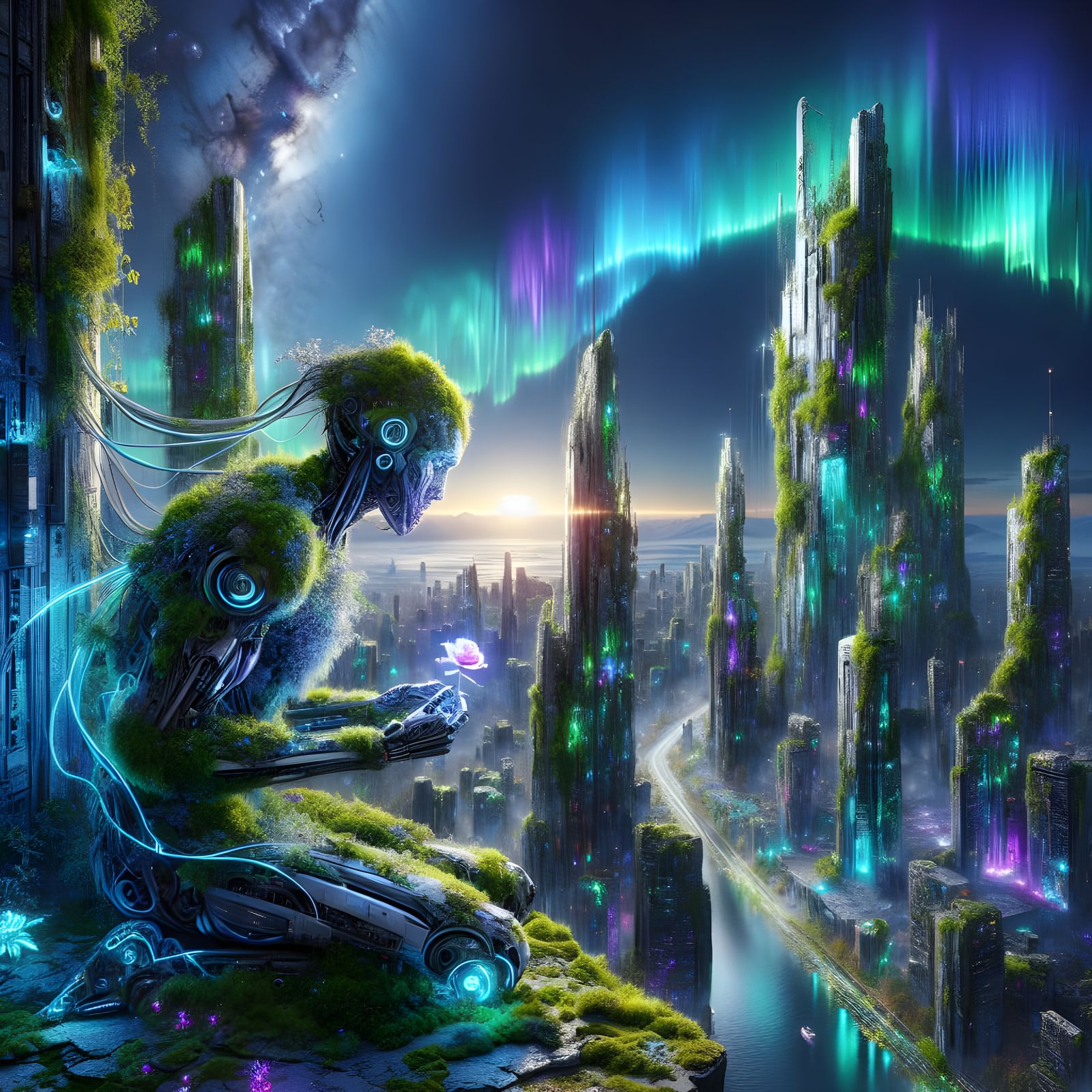 Reborn Cityscape: Nature's Triumph Over Ruin