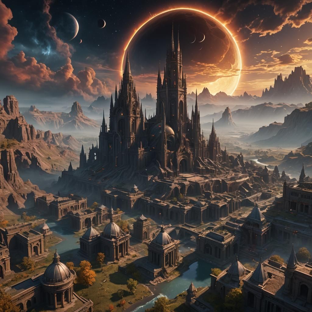 Indiana Eclipse 2024: Detailed Matte Painting