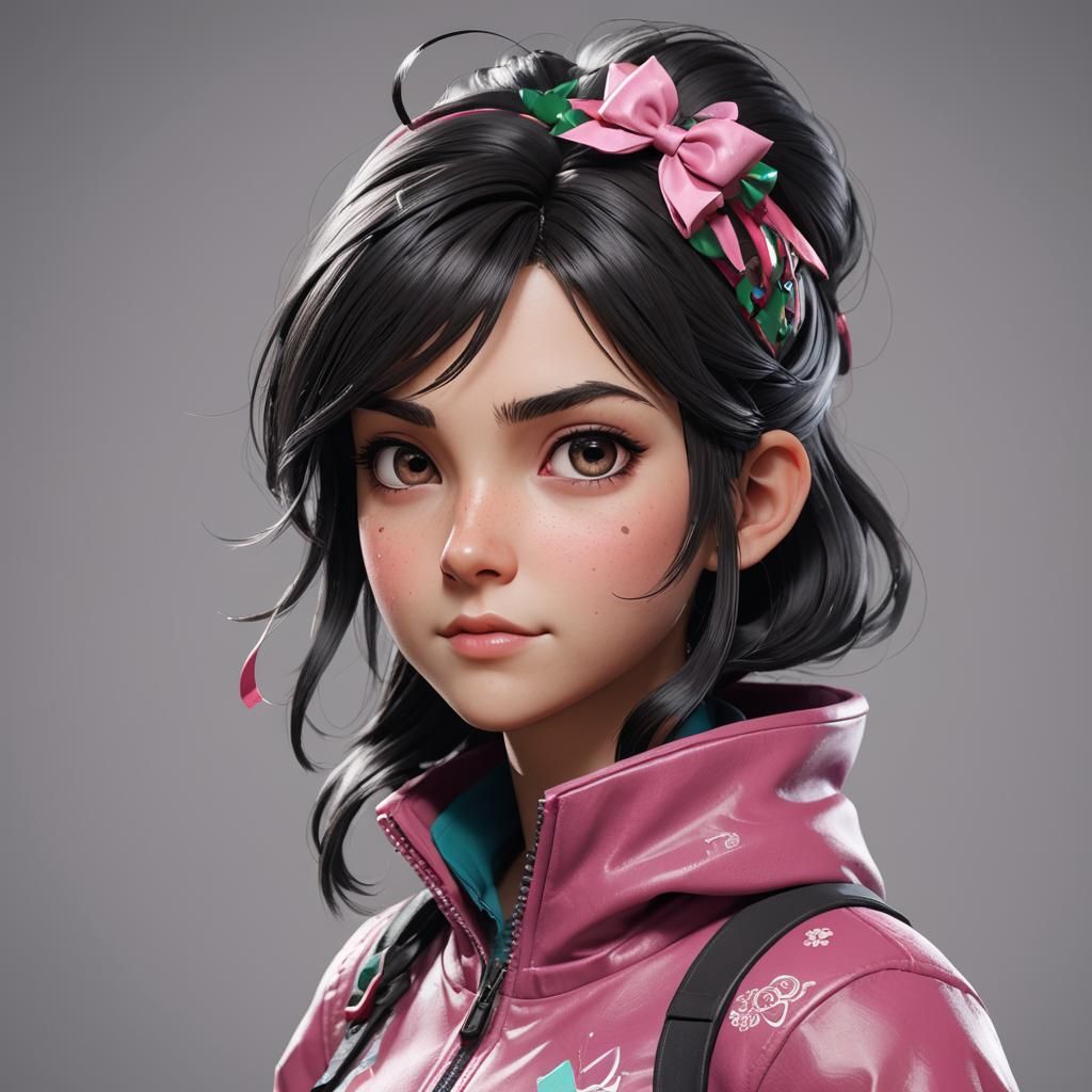 Adult Vanellope Von Schweetz in 3D Anime Art