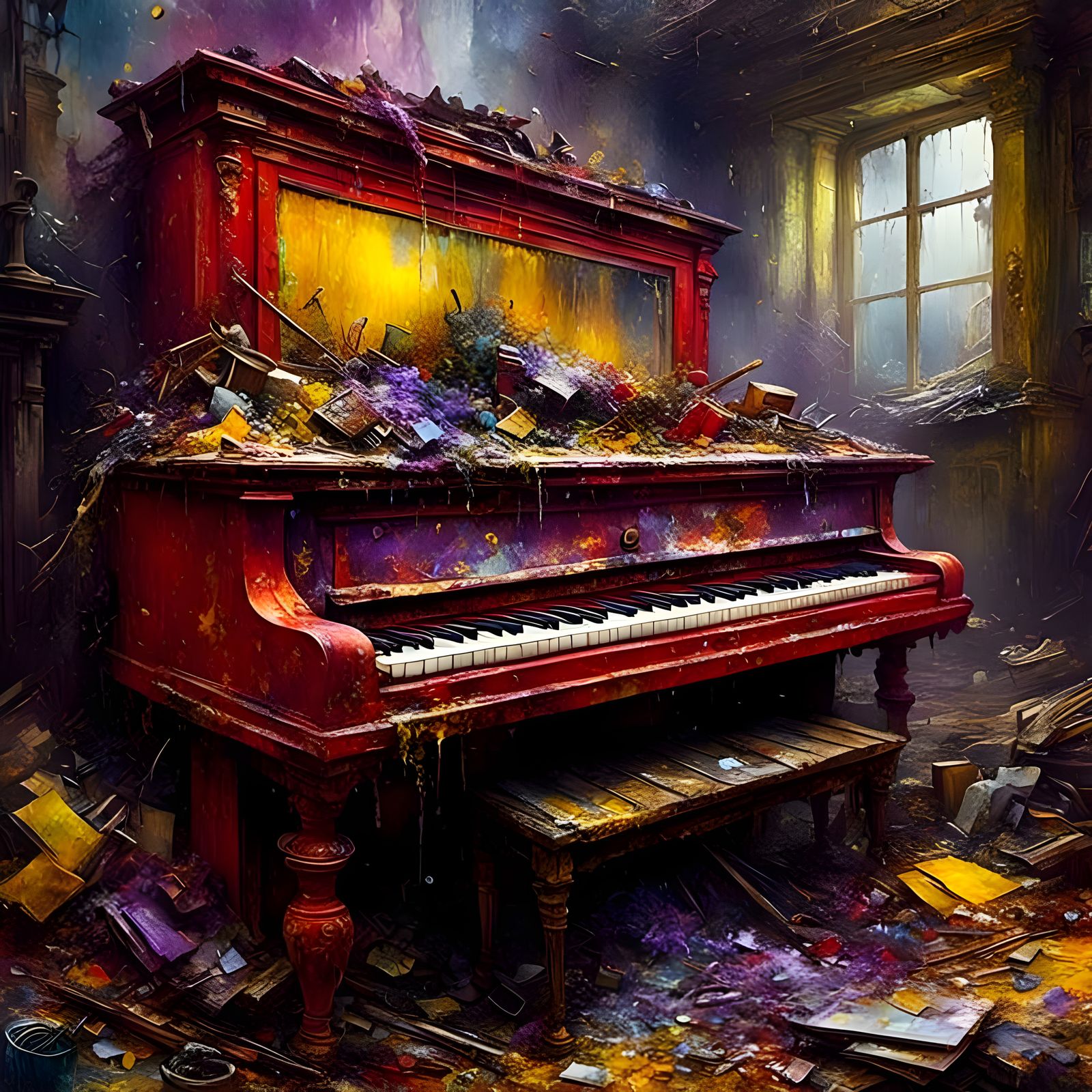 Le vieux piano rouge